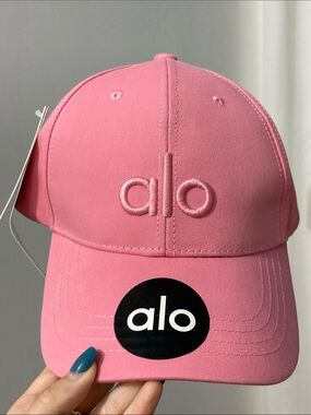 ALO Yoga Pink Embroidered Logo Baseball Hat